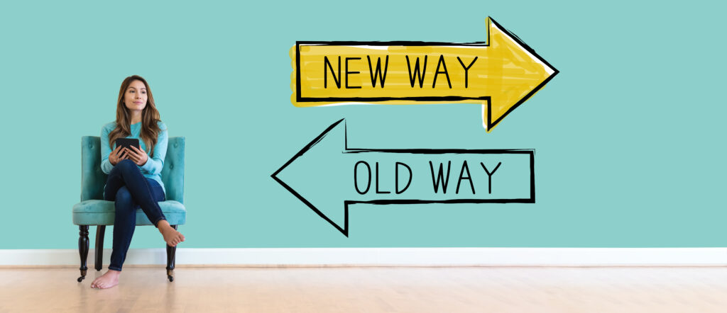 Old way or new way with young woman
